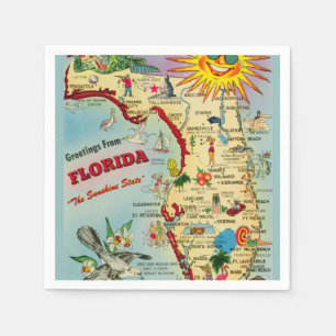 Kleurrijke  kaart van Florida Servet