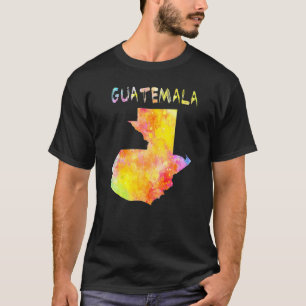 Kleurrijke kaart van Guatemala Aquarel Illustratie T-shirt