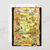  kleurrijke kaart van het sprookjesland (Voorkant / Achterkant)