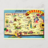 Kleurrijke  kaart van Kansas (Voorkant)