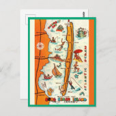 Kleurrijke kaart van Long Beach Island  (Voorkant / Achterkant)