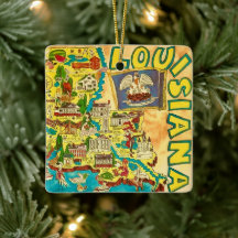 Kleurrijke kaart van Louisiana