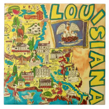 Kleurrijke kaart van Louisiana