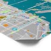 Kleurrijke kaart van Miami Poster (Hoek)