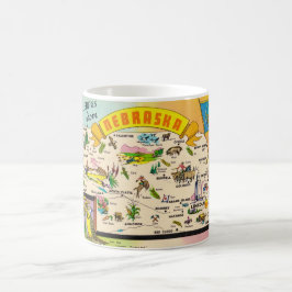 Kleurrijke kaart van Nebraska Koffiemok
