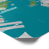 Kleurrijke kaart van NYC Poster (Hoek)