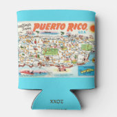  kleurrijke kaart van Puerto Rico Blikjeskoeler (Achterkant)