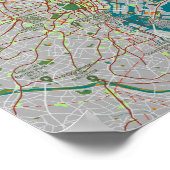 Kleurrijke kaart van Tokio Poster (Hoek)