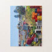 kleurrijke kabelspoorweg legpuzzel (Verticaal)