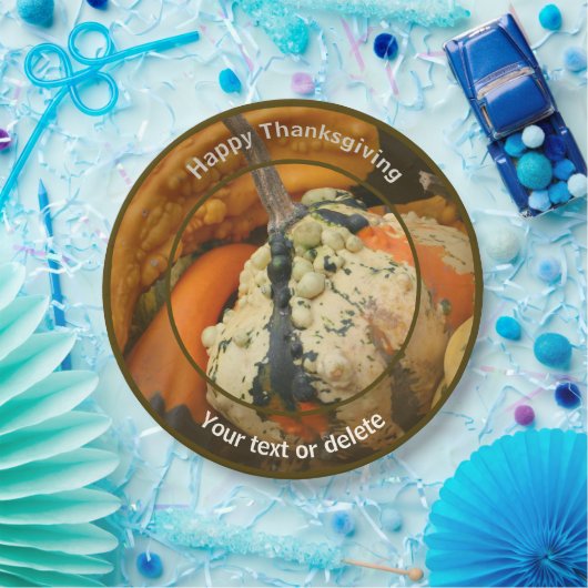 Kleurrijke kalebassen gepersonaliseerde Herfst Tha Papieren Bordje (Feest)