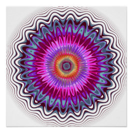 Kleurrijke Kaleidoscoop Bloem Perfect Poster