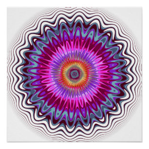 Kleurrijke Kaleidoscoop Bloem Perfect Poster