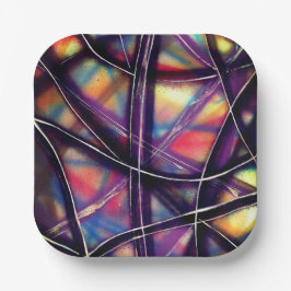 Kleurrijke Kaleidoscoop Papieren Bordje