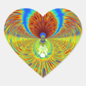 Kleurrijke Kaleidoscope Art Print Hart Sticker (Voorkant)