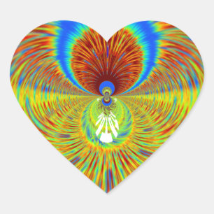 Kleurrijke Kaleidoscope Art Print Hart Sticker