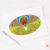 Kleurrijke Kaleidoscope Art Print Ovale Sticker (Envelop)
