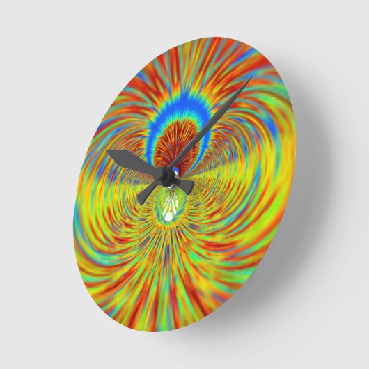 Kleurrijke Kaleidoscope Art Print Ronde Klok (Hoek)