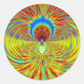 Kleurrijke Kaleidoscope Art Print Ronde Sticker (Voorkant)