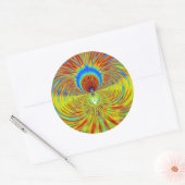 Kleurrijke Kaleidoscope Art Print Ronde Sticker (Envelop)