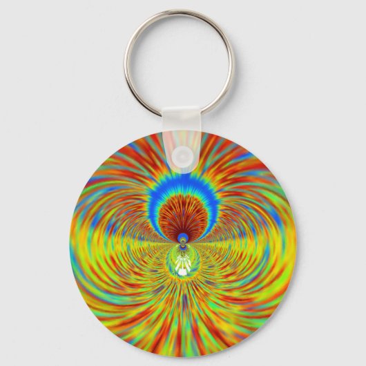 Kleurrijke Kaleidoscope Art Print Sleutelhanger (Voorkant)
