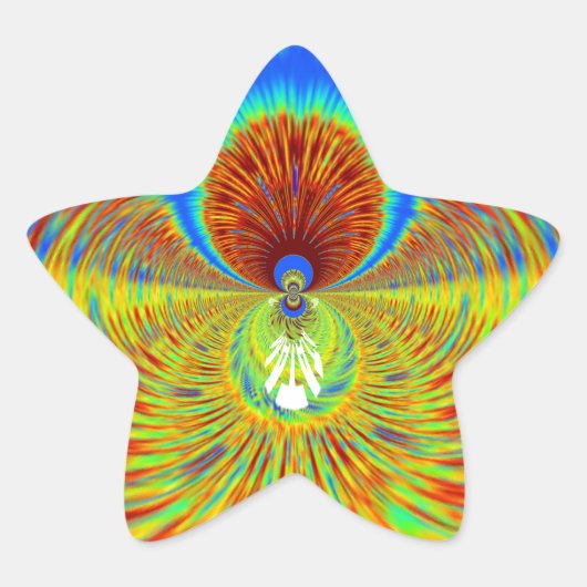 Kleurrijke Kaleidoscope Art Print Ster Sticker (Voorkant)