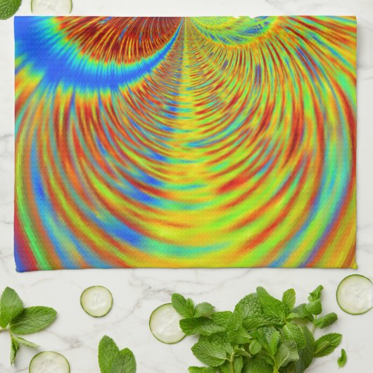 Kleurrijke Kaleidoscope Art Print Theedoek (Gevouwen)