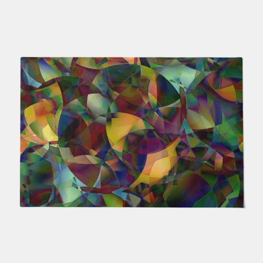 Kleurrijke, Kaleidoscopische Abstracte Kunst Deurmat (Voorkant)