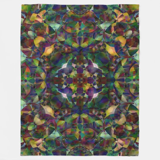 Kleurrijke, Kaleidoscopische Abstracte Kunst Fleece Deken (Voorkant)