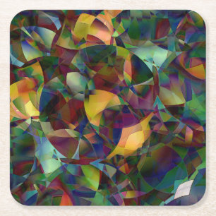 Kleurrijke, Kaleidoscopische Abstracte Kunst Kartonnen Onderzetters