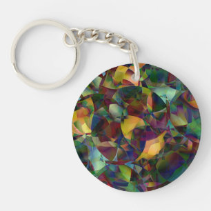 Kleurrijke, Kaleidoscopische Abstracte Kunst Sleutelhanger