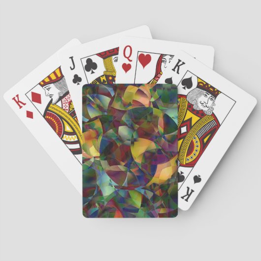 Kleurrijke, Kaleidoscopische Abstracte Kunst Speelkaarten (Achterkant)