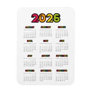 Kleurrijke kalender 2025 magneet