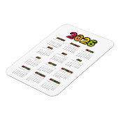 Kleurrijke kalender 2025 magneet (Linkerzijde)