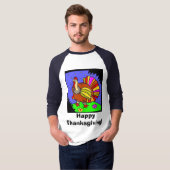 kleurrijke kalkoen, Happy Thanksgiving! T-shirt (Voorkant volledig)