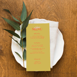 Kleurrijke kalligrafie Elegante bruiloft Menu Kaar