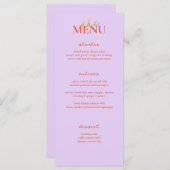 Kleurrijke kalligrafie Elegante bruiloft Menu Kaar (Voorkant / Achterkant)