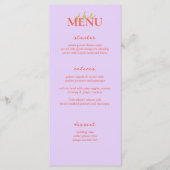 Kleurrijke kalligrafie Elegante bruiloft Menu Kaar (Voorkant)