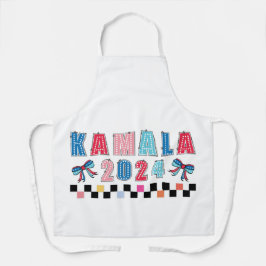 Kleurrijke Kamala Harris 2024. Wit. Medium Schort