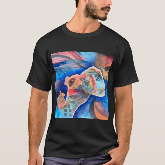 Kleurrijke Kameel Abstract T-shirt (Voorkant)