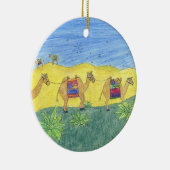 Kleurrijke kamelen keramisch ornament (Rechts)