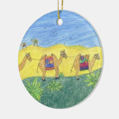 Kleurrijke kamelen keramisch ornament (Links)