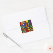 Kleurrijke Kameleon Abstract Vierkante Sticker (Envelop)
