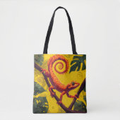 Kleurrijke Kameleon Jungle Kunst Tas – Tropisch (Voorkant)