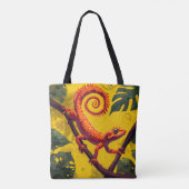 Kleurrijke Kameleon Jungle Kunst Tas – Tropisch (Achterkant)