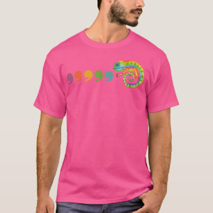 Kleurrijke kameleon zoöloog esthetische kunst t-shirt