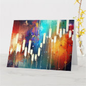 Kleurrijke kandelaar grafiek abstract schilderen kaart (Gele Bloem)