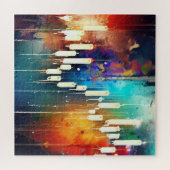 Kleurrijke kandelaar grafiek abstract schilderen legpuzzel (Horizontaal)