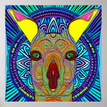 Kleurrijke kangoeroe mandala uniek interessant