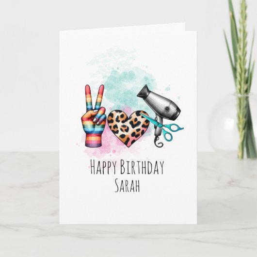 Kleurrijke kapper Verjaardag Kaart voor Vriend (Voorkant)