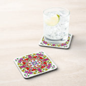  kleurrijke kardinalen en bloemen bier onderzetter (Rechterzijde)